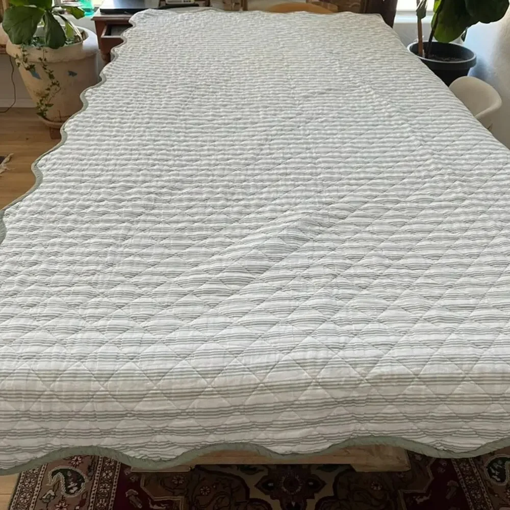 The Farmhouse Rachel Ashwell Sage Floral Full Queen Quilt Shabby Chic Cotton